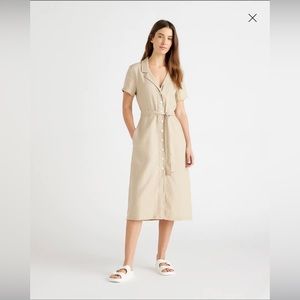 NWT Quince Linen Button Front Dress